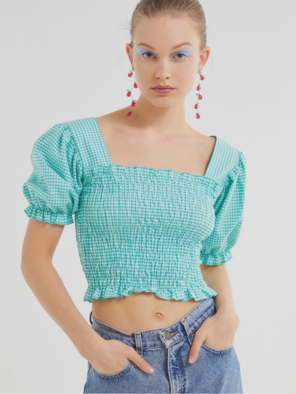 Lisa Says Gah x UO gingham Toni top
